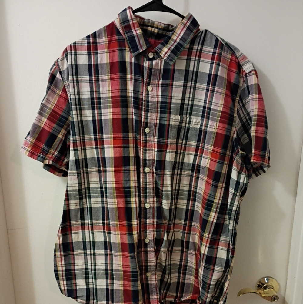 Gap Patchwork Plaid Preppy Casual Polo T Shirt - Picture 2 of 4